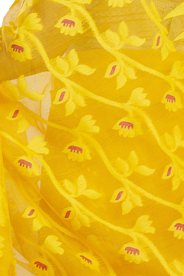 Yellow Rani Blended Cotton Moha_Jamdani Jamdani Saree (811)